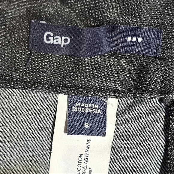 Gap Denim Skirt Women's size 8 Charcoal Gray Black Stretch Above Knee Short - Picture 6 of 6